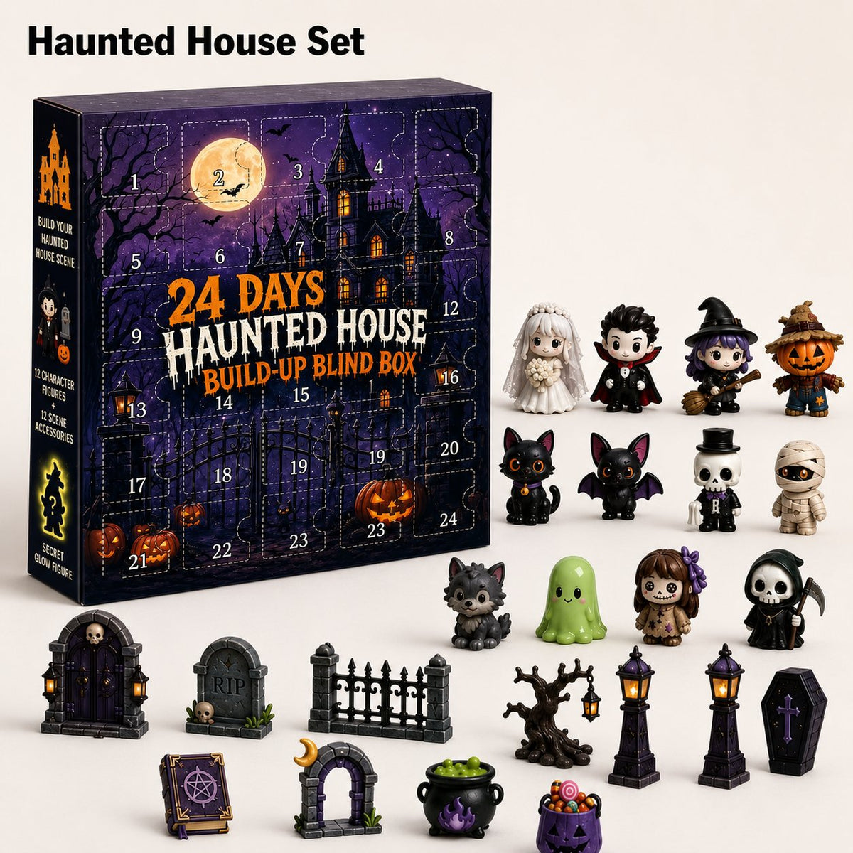 Colección de cuenta regresiva de misterio de Halloween de 24 días