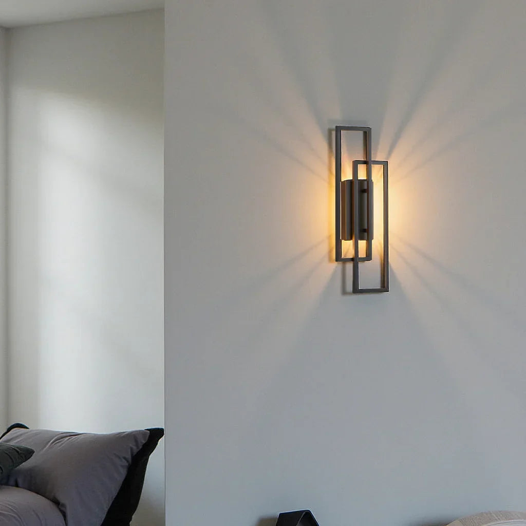 Modern Linear LED Wall Sconce 16 in Matte Black Aluminum for Hallways Bedrooms Living Rooms 3000K Warm Accent Light | Thomler