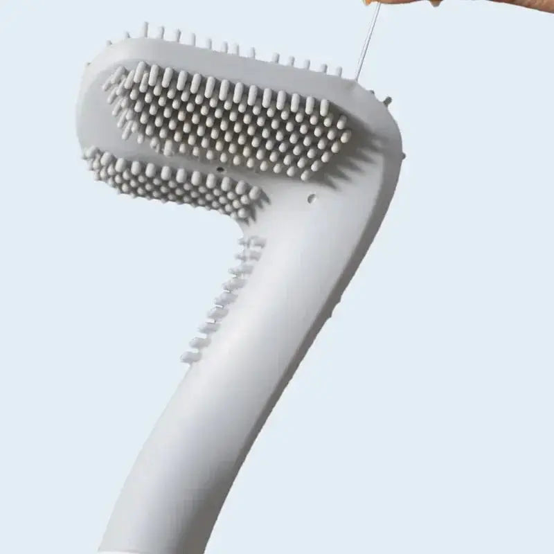 Silicone Toilet Brush with Quick-Dry Bristles for Hygienic Bathroom Cleaning, No-Drill Wall Mount Holder Included, Odor-Resistant Design for | Thomler
