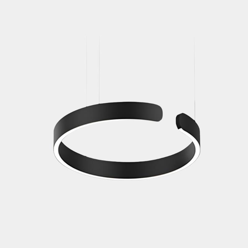 Runde LED-Deckenleuchte Aluminiumring 50 cm, höhenverstellbar für Kücheninsel, Essbereich, Foyer, moderne hängende Halo-Leuchte, Energieeffizient | Thomler