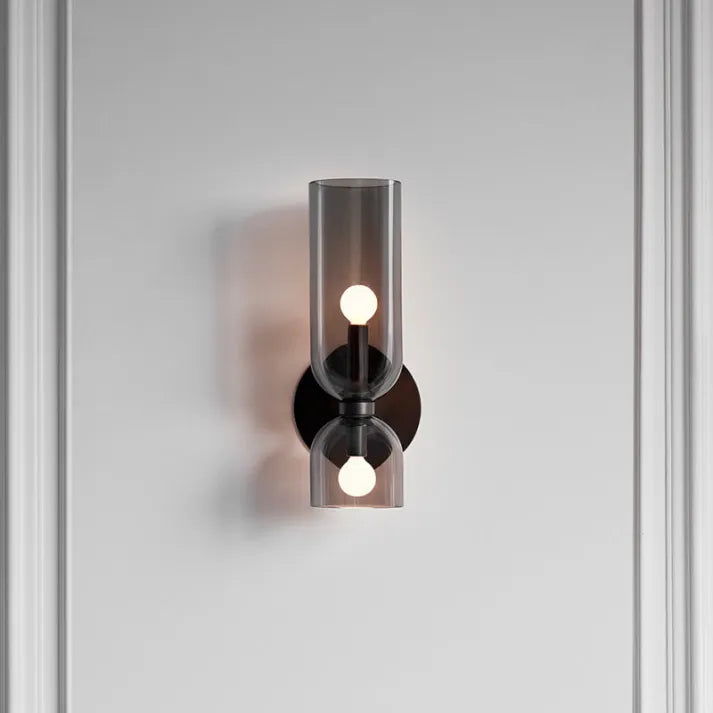 Dual-Shade Glass Sconce 16.5 inches White Iron Wall Light for Bedrooms Hallways Living Rooms Modern Accent Lighting E12 Base Ambient Fixture | Thomler