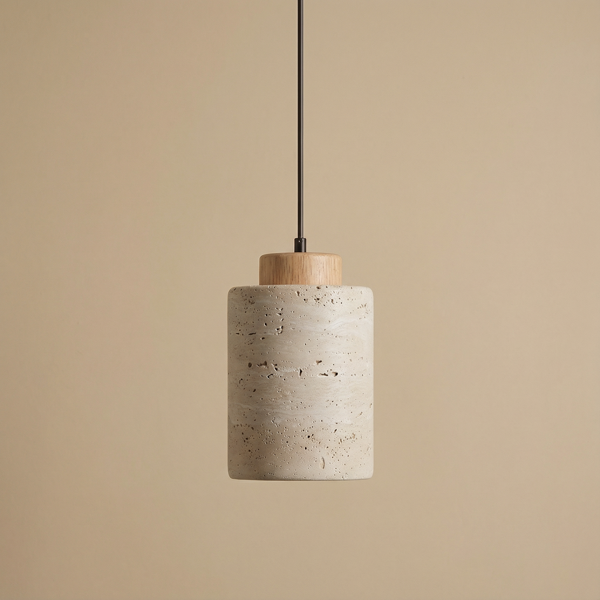 Hanglamp met textuur in steenlook en natuurlijke nerfafwerking voor keukeneiland en eetkamer, modern minimalistisch plafondarmatuur | Thomler