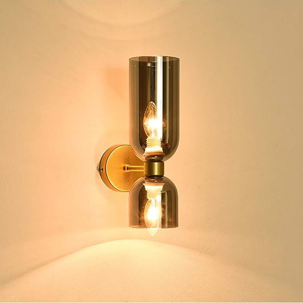 Dual-Shade Glass Sconce 16.5 inches White Iron Wall Light for Bedrooms Hallways Living Rooms Modern Accent Lighting E12 Base Ambient Fixture | Thomler