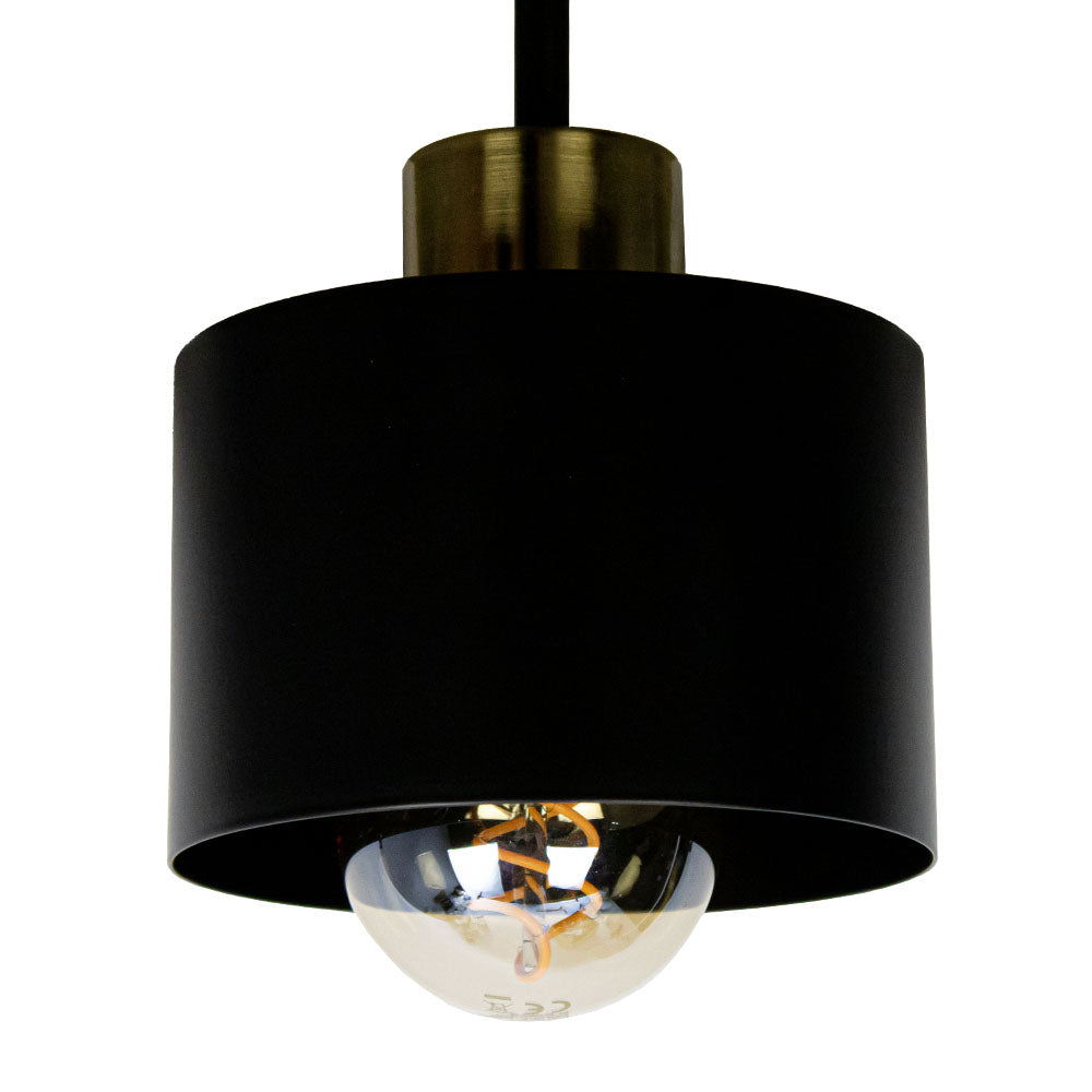 Three-Light Flush Mount Fixture Steel 12-Inch Black Gold Ceiling Lamp E27 for Dining Room Bedroom Hallway Modern Industrial Home Lighting | Thomler