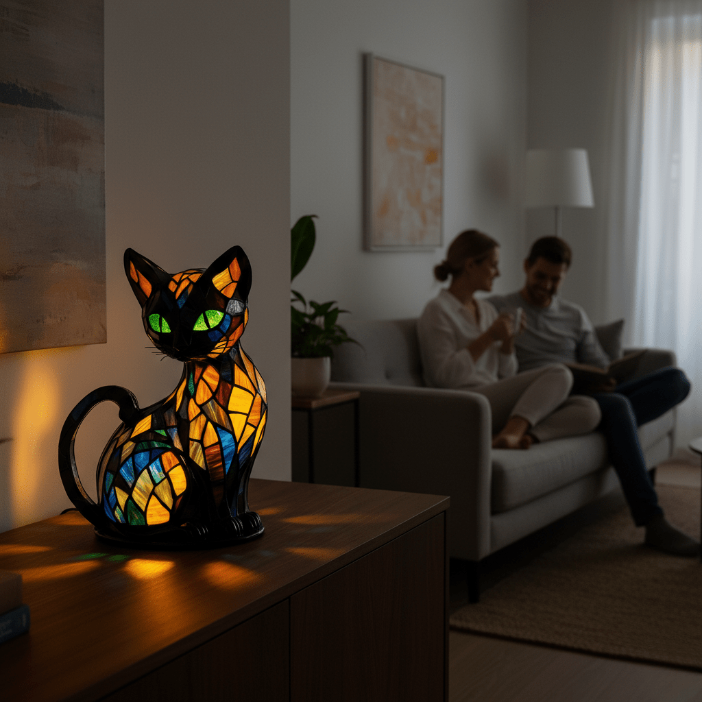 Lámpara de noche LED de silicona con forma de gato recargable, control táctil, lámpara de escritorio para dormitorio, oficina, habitación infantil, iluminación ambiental, portátil, alimentada por USB, multico | Thomler