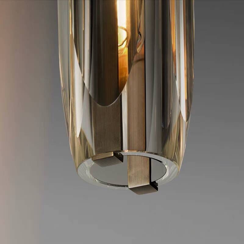 Glass Cylinder Hanging Light Fixture 15 Inch Height Adjustable Drop Ceiling Lamp for Dining Room Bedroom Living Room Contemporary Minimalist | Thomler