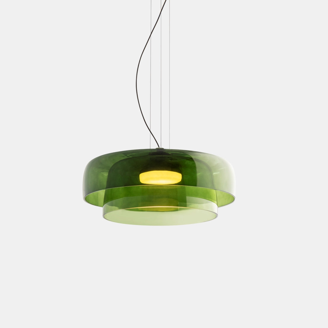 Lámpara colgante de vidrio en capas de 16.5" naranja para isla de cocina y mesa de comedor – Lámpara colgante con cable ajustable, LED incluido, estilo escandinavo moderno | Thomler