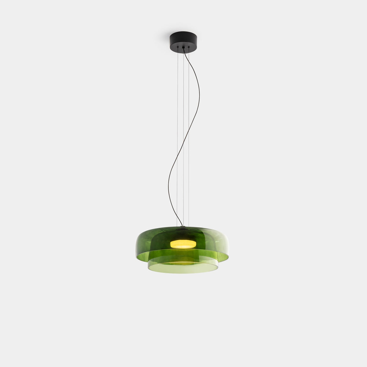 Lámpara colgante de vidrio en capas de 16.5" naranja para isla de cocina y mesa de comedor – Lámpara colgante con cable ajustable, LED incluido, estilo escandinavo moderno | Thomler