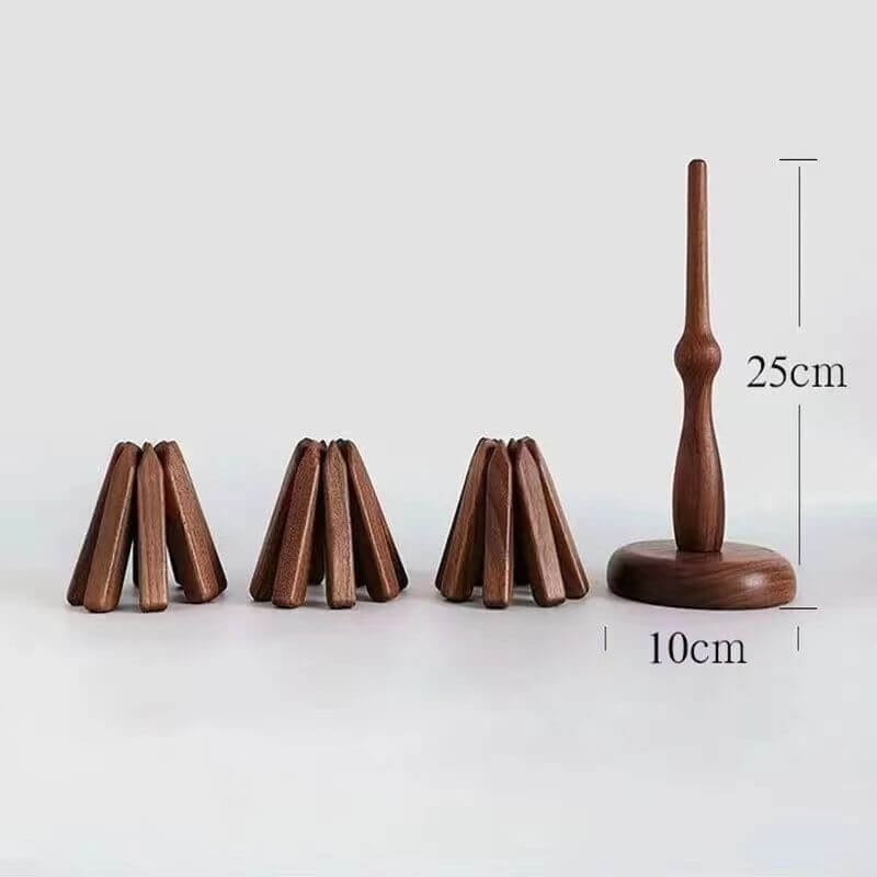 Wooden Heat Protector for Hot Pans & Pots — Walnut Folding Stand with Tree-Inspired Shape for Kitchen Tables, Countertops & Dining Rooms | Thomler