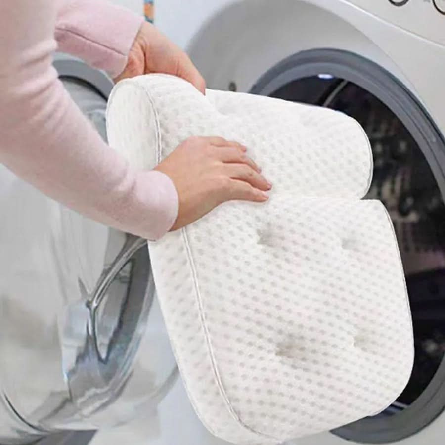 Tub Headrest Cushion with Contoured Neck Support – Breathable Air Mesh Design for Relaxing Soaks in Standard Bathtubs – White | Thomler