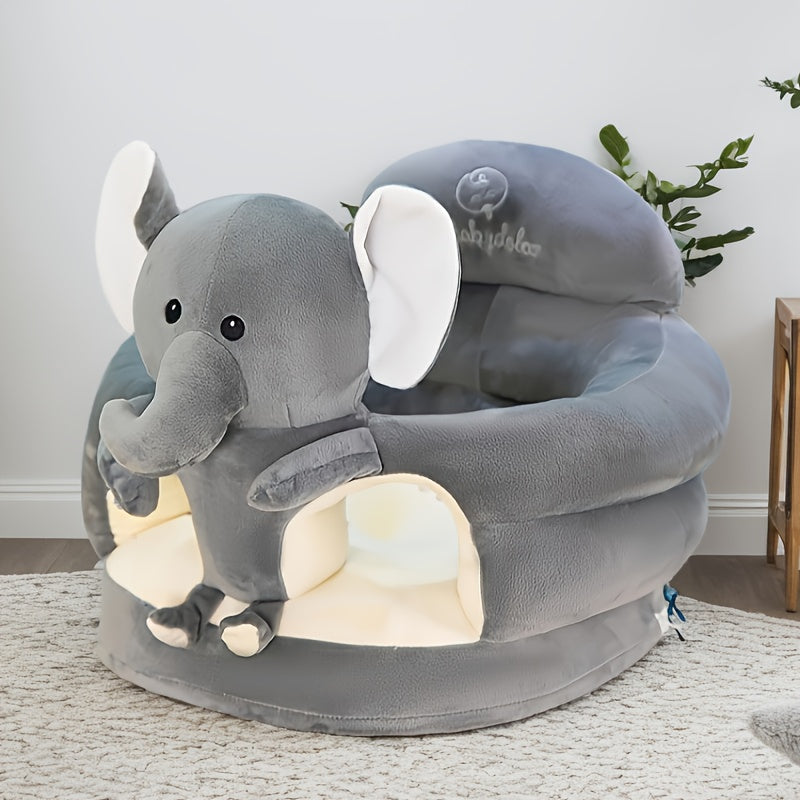 Plüsch-Babysitz zum Sitzenlernen – Weicher Tiersessel mit Rückenlehne für Säuglinge und Kleinkinder