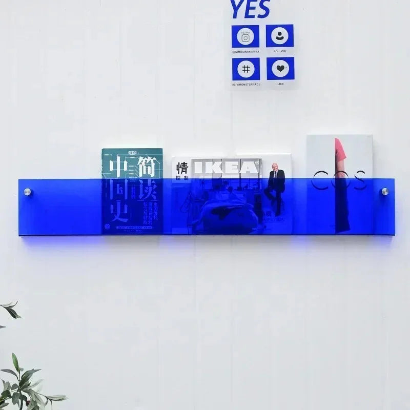 Vinyl Record Holder Wall Rack Magazine Organizer Shelf for Living Room Books Newspapers Home Office Storage Clear Acrylic Display Mount | Thomler