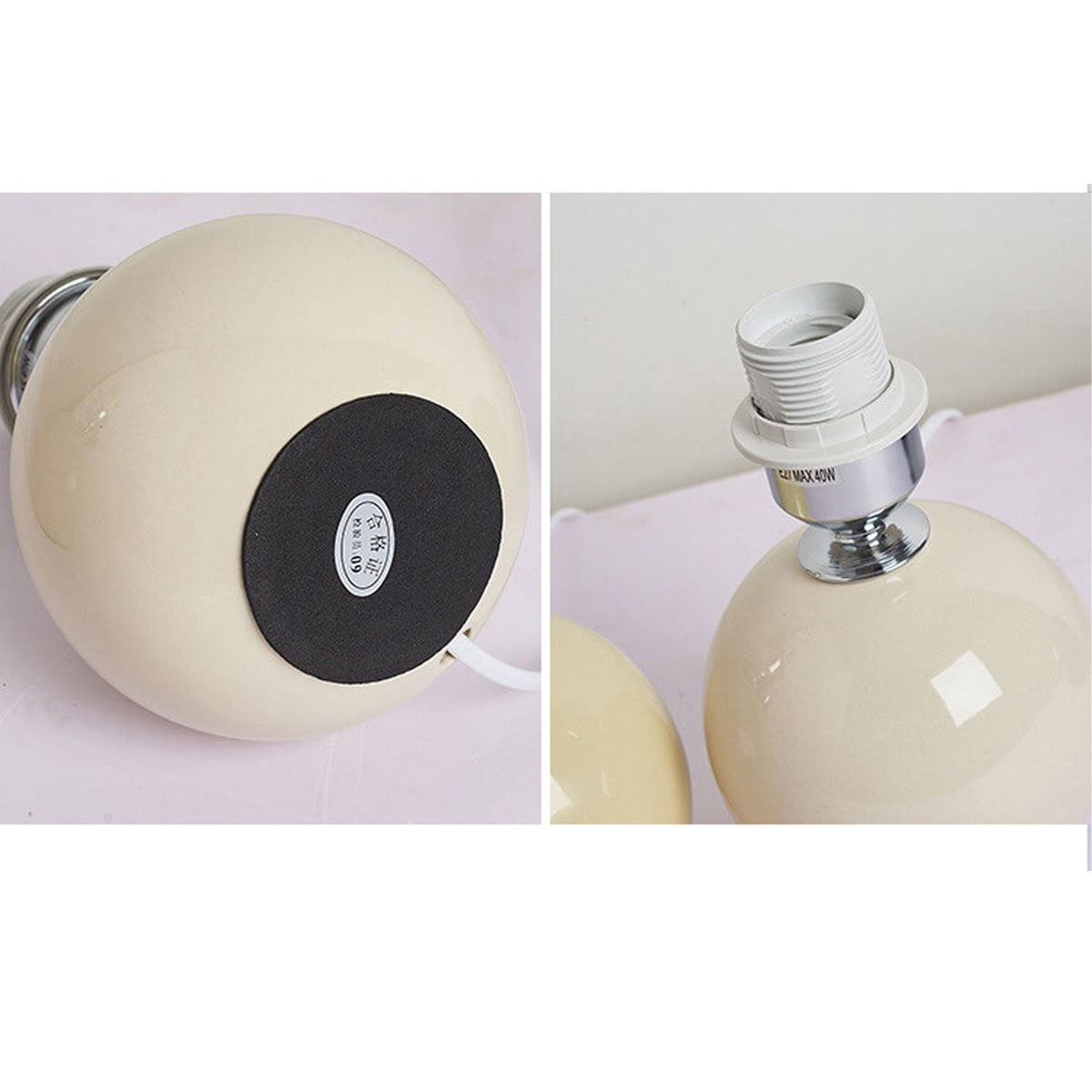 Ceramic Accent Lamp with Fabric Shade 11x9.5 in E26 Socket for Nightstand Desk Study Room Reading Light Modern Home Decor | Thomler