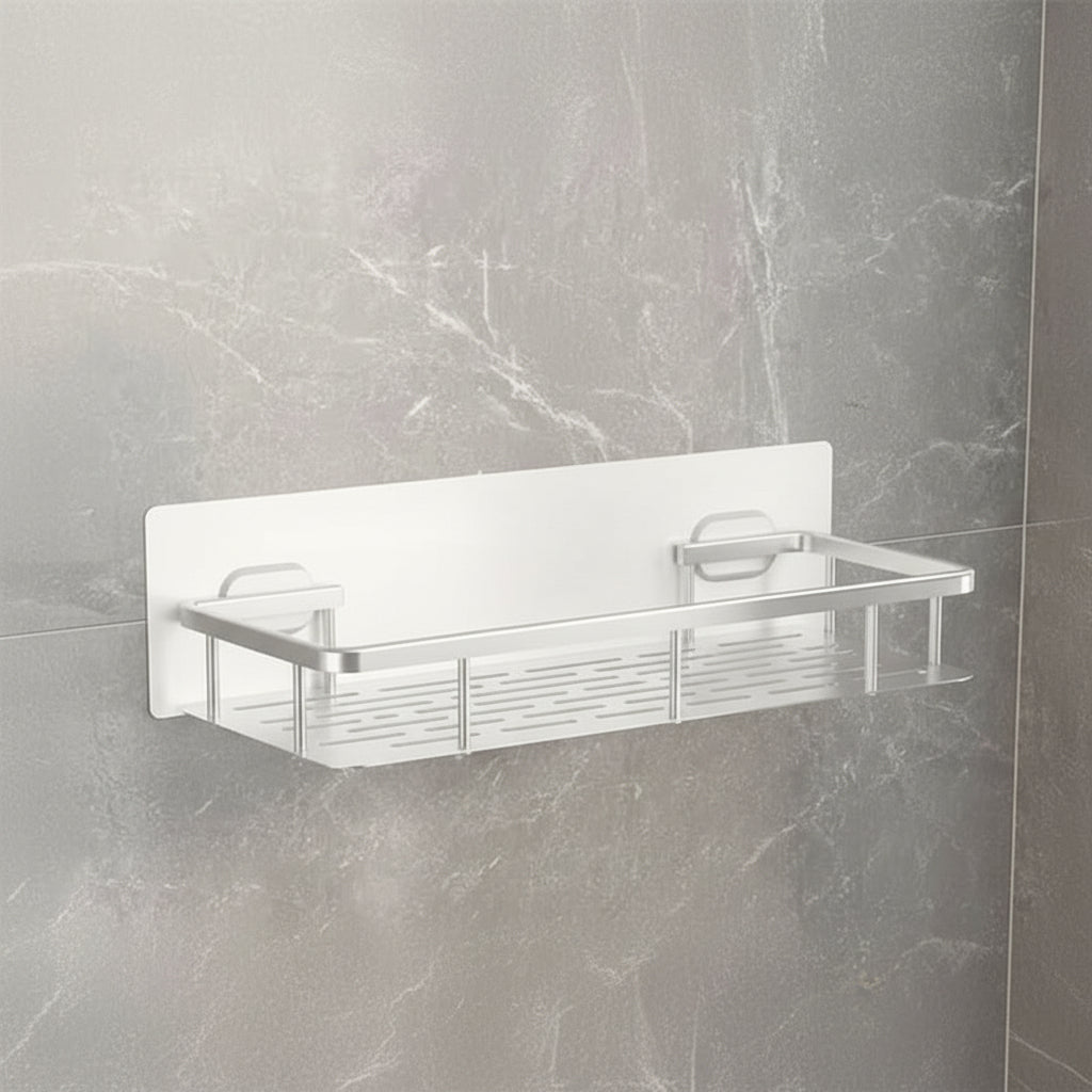 Wall-Mounted Corner Organizer Rack ABS Adhesive No-Drill Bathroom Caddy Triangle Rectangle Shape Holds Shampoo Soap Toiletries for Small Spa | Thomler