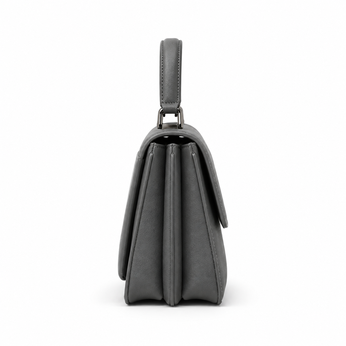 Bolso de mano gris con asa superior de 12 pulg. – Estructurado