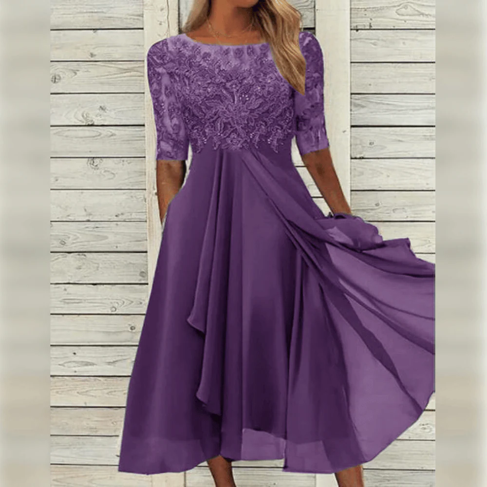 Vielseitiges Damenkleid für besondere Anlässe – Elegantes Langarm-Design für Hochzeiten, Partys & Events in verschiedenen Farben