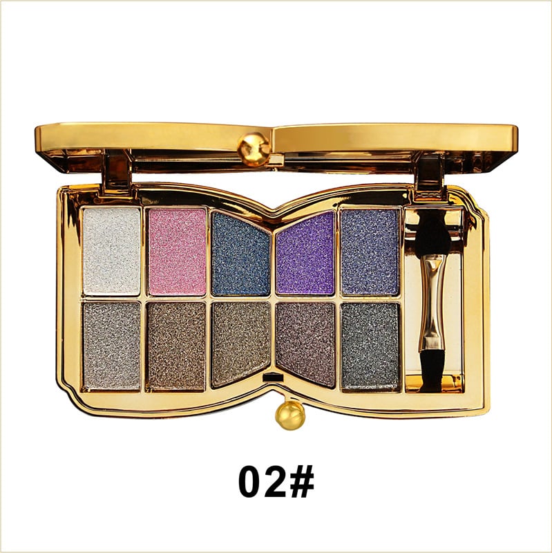10-Color Glitter Eyeshadow Palette Shimmer Mineral Makeup for Parties Weddings Everyday Looks Highly Pigmented Long-Lasting Eye Shadow | Thomler