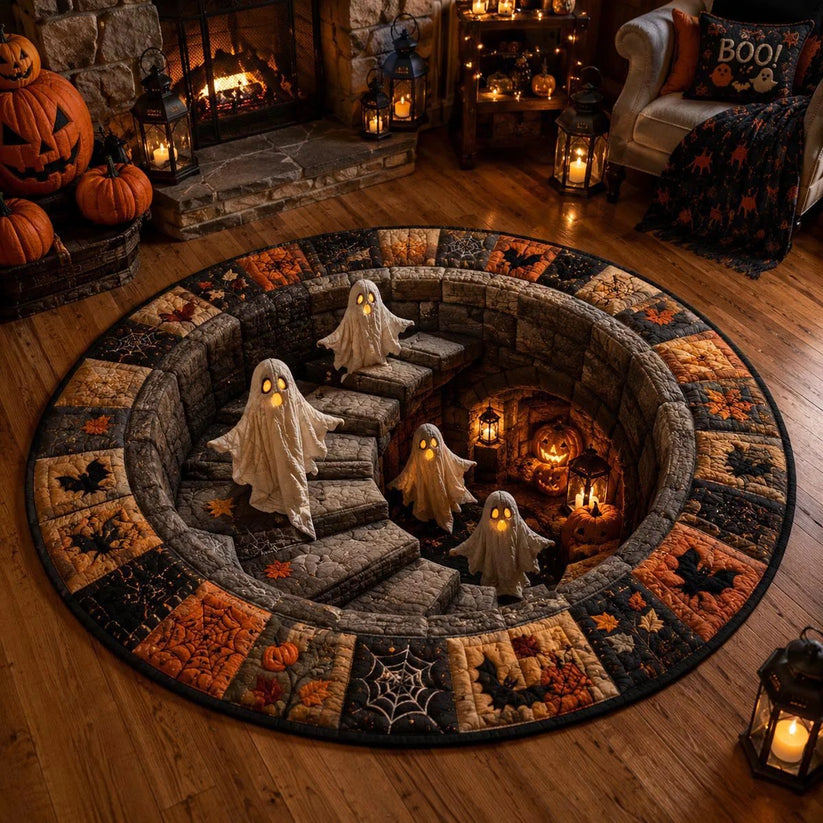 Alfombra de Halloween con vórtice de esqueleto 3D
