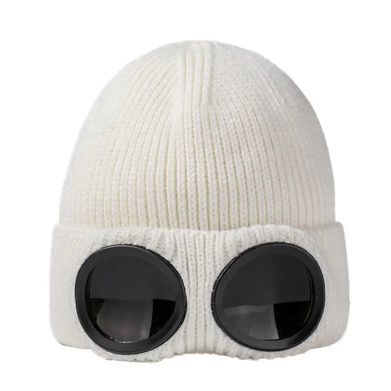 Unisex muts met skibril gebreide beanie