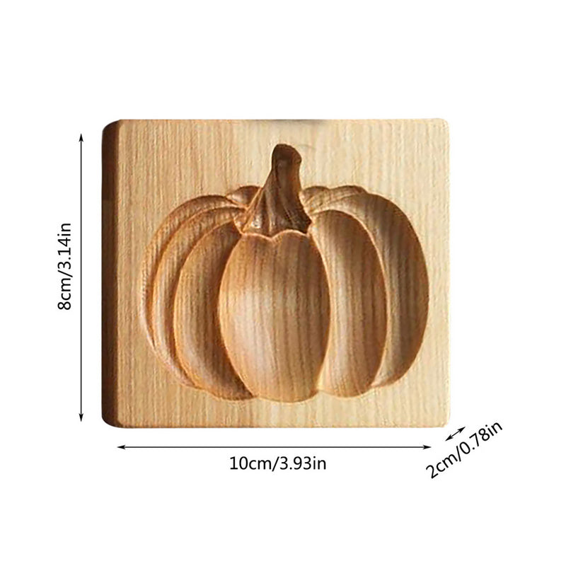 Cortador de galletas de madera con siete diseños estacionales y molde de presión y elevación