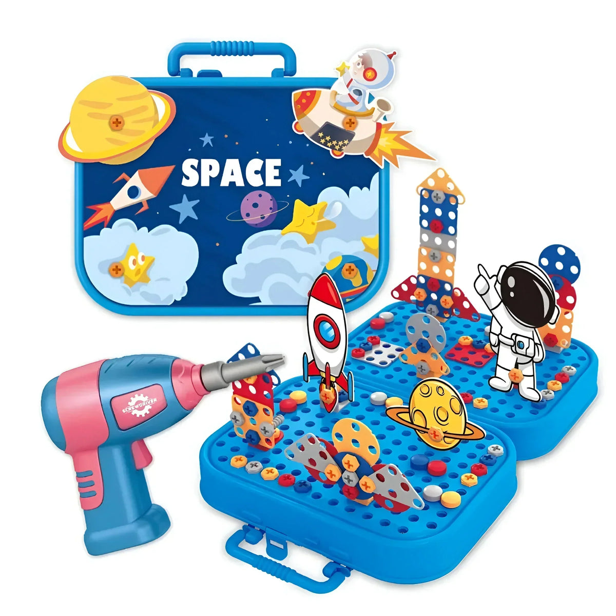Kids Builder Playset Wooden Toy Workbench Hammer Screwdriver Wrench Pretend Construction Kit for Toddlers Preschool Learning Activity Montes | Thomler