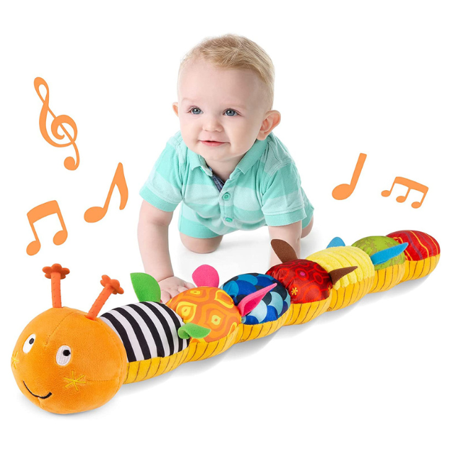 Oruga de peluche sensorial musical para bebés