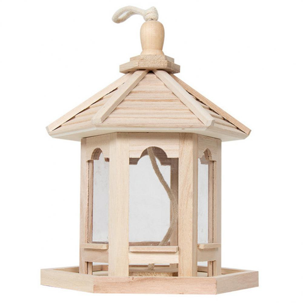 Wooden Bird Feeder with Clear Viewing Panel