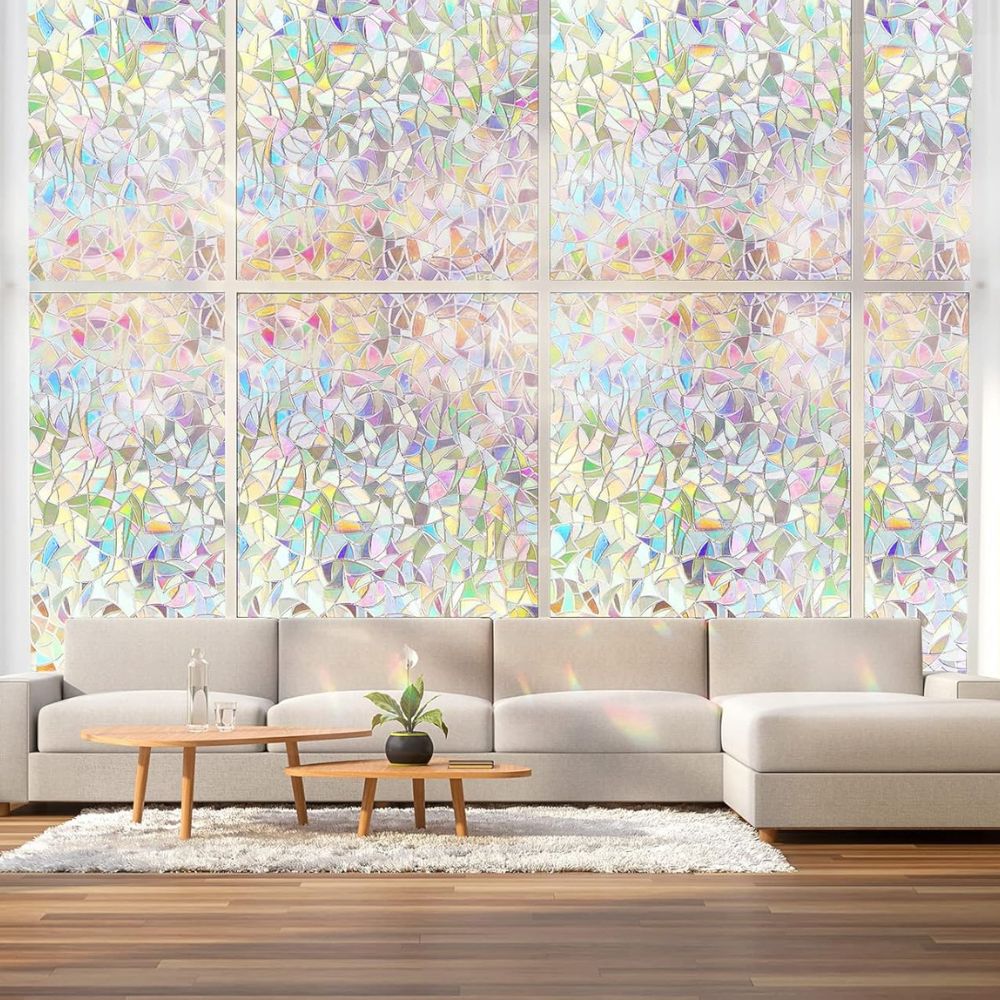Decorative Rainbow Window Stained Glass Effect Privacy Film