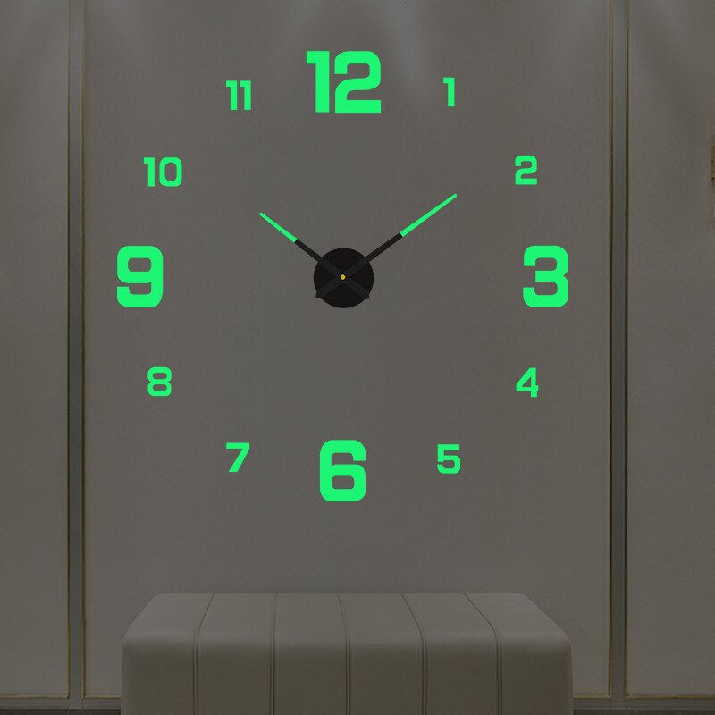 Übergroße geräuschlose Wanduhr für Zuhause & Büro – Anpassbares 3D-Layout mit modernem schwarzem Finish – Perfekt für offene Wohnbereiche und modernes Design | Thomler