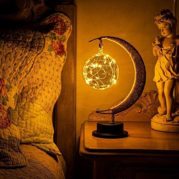 3D Printed Moon Sphere Table Lamp with Realistic Crater Details, Battery-Powered Ambient Night Light for Bedroom, Nursery, Living Room Decor | Thomler