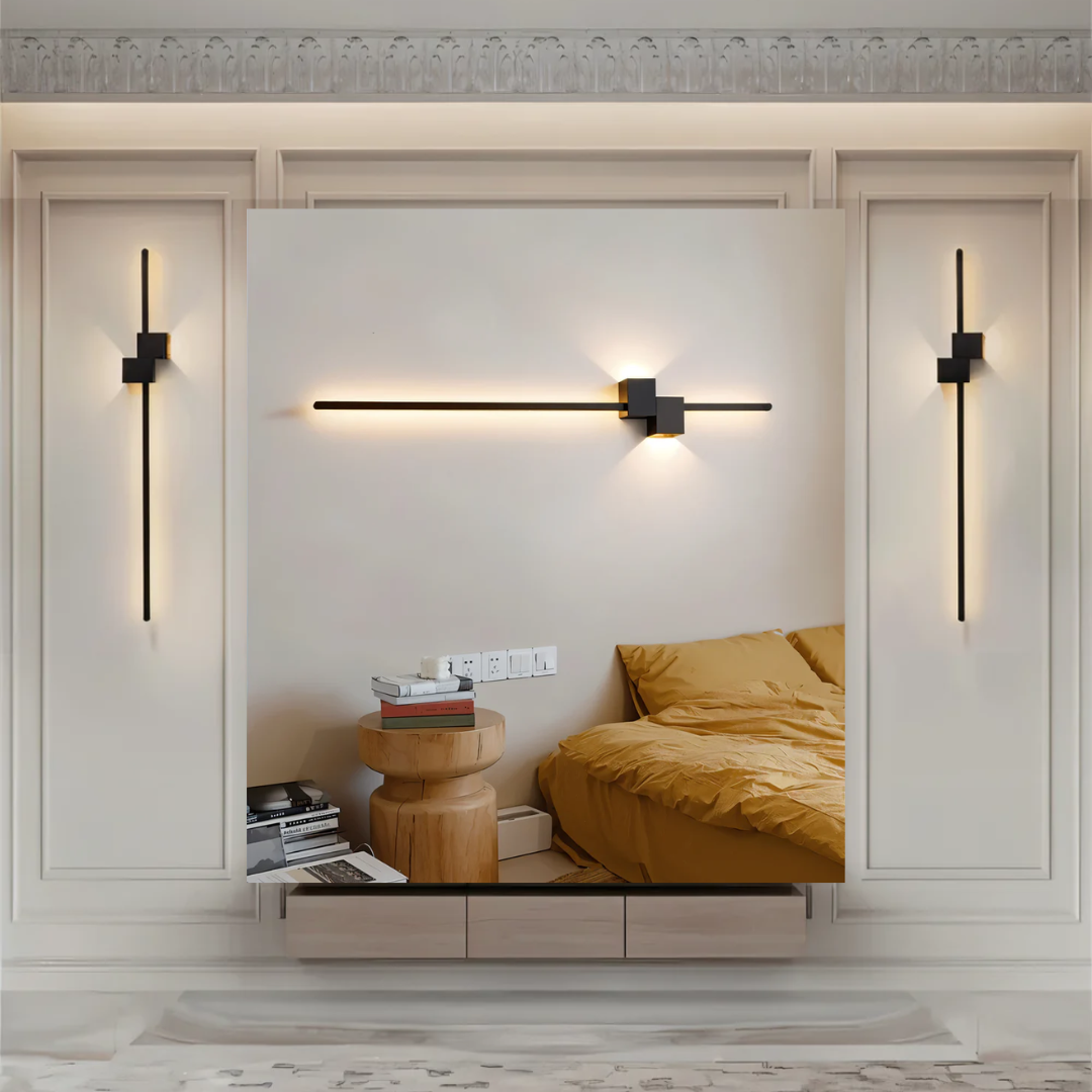 Linear LED Sconce 24 Inch Aluminum Up Down Light for Bedroom Hallway Living Room Modern Indoor Fixture Black White Gold 3000K | Thomler