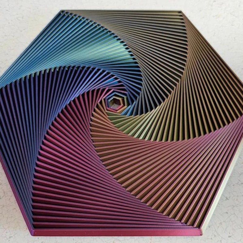 Hexagonaler Fidget Spinner mit Fraktalmustern für Stressabbau & Fokus | Sensorisches Hand-Gadget für Erwachsene & Kinder zur Beruhigung bei Angstzuständen, Desktop-Spielzeug