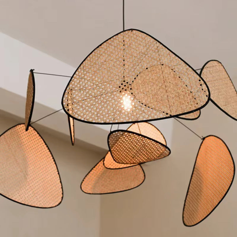 Gewebte Rattan-Hängelampe 120 cm ovale Naturfaser-Deckenleuchte E27-Fassung verstellbares Kabel Esszimmer Schlafzimmer Boho Skandinavisch Japandi | Thomler