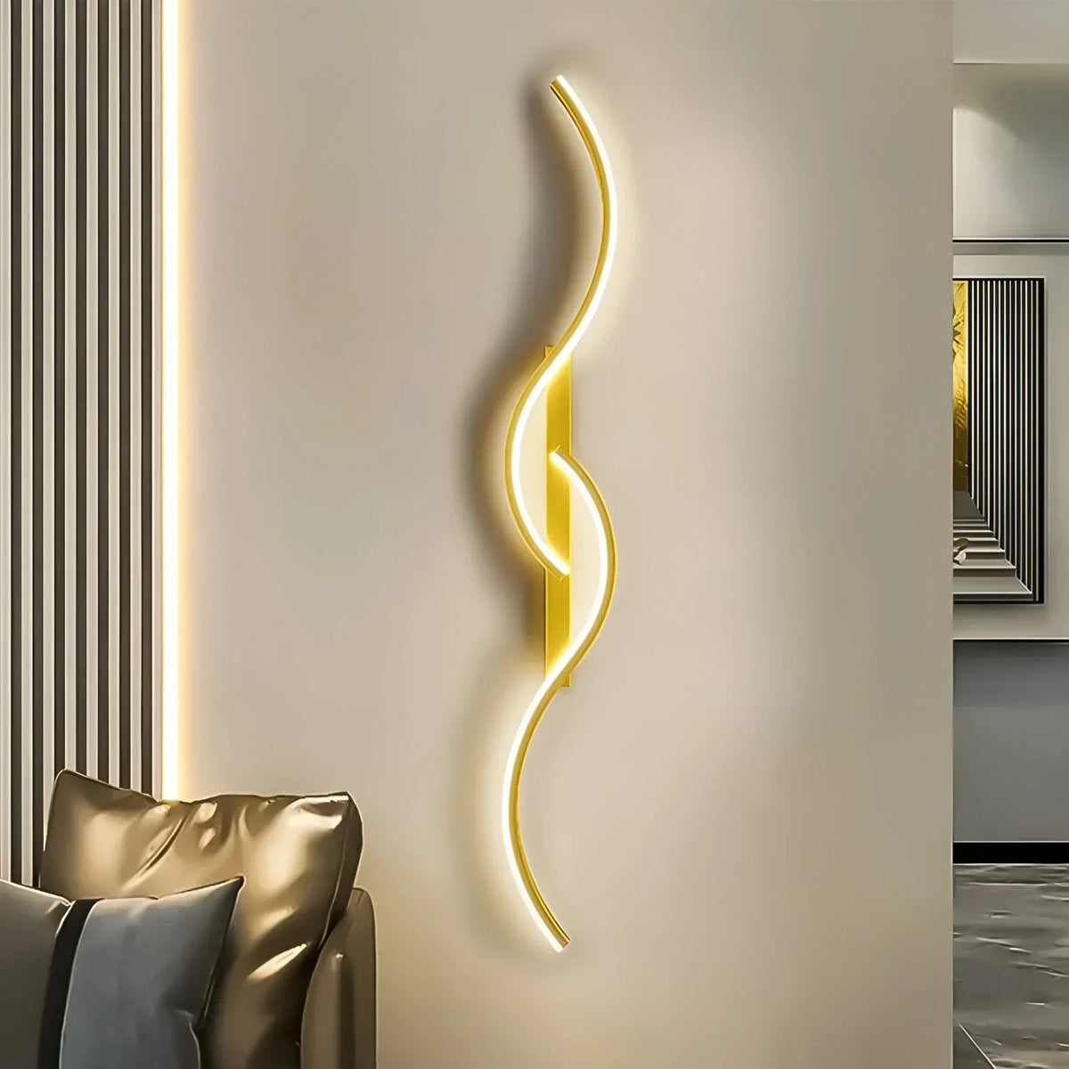Sleek Arc LED-Wandleuchte | Innenbeleuchtung für Schlafzimmer, Flur, Wohnzimmer & Treppenhaus | Modernes, lineares Design | 60 bis 120 cm