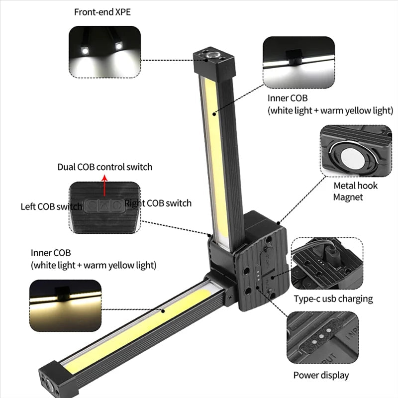 Oplaadbare COB LED-werklamp