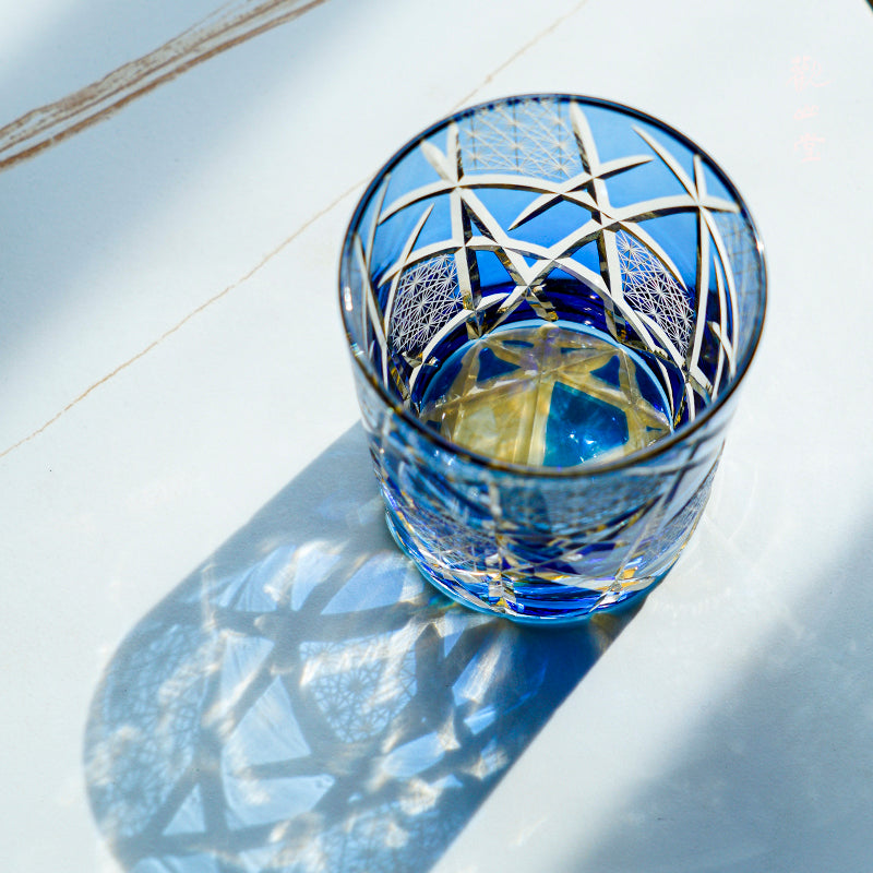 Japans geslepen kristallen whiskyglas met geschenkdoos bliksempatroon barware voor scotch bourbon cocktails thuisbar decor ambachtelijk glaswerk coll | Thomler