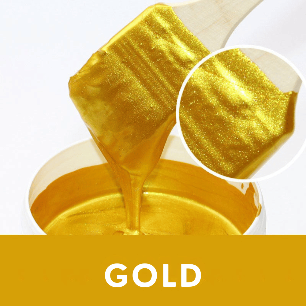 Metallic Leaf Paint for Furniture & Crafts – Gold & Silver Shimmering Finish – Water-Based Craft Paint with Brush – 7 oz | Thomler