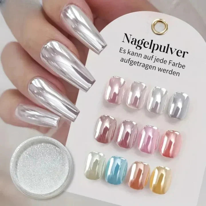 Mirror Chrome Nail Powder for High-Gloss Metallic Manicure Finish – Works on Gel, Acrylic & Natural Nails – Easy DIY Application for Salon-Q | Thomler