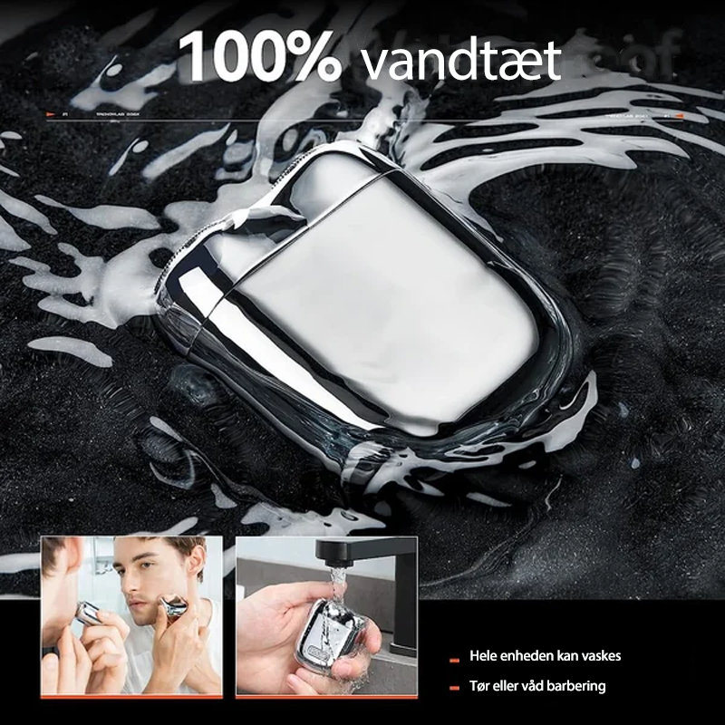 Afeitadora eléctrica recargable e impermeable para hombre – Herramienta de aseo portátil de tamaño de viaje con carga USB para afeitado en seco y húmedo, cuerpo de aluminio | Thomler