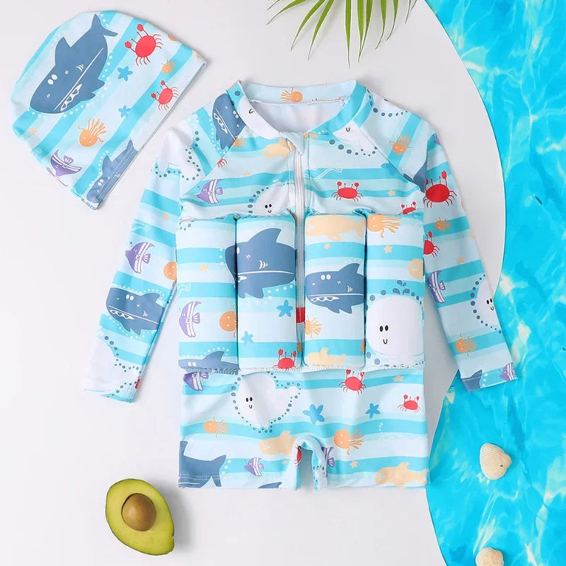 Schwimmhilfe für Kinder mit herausnehmbaren Auftriebskörpern – Schwimmen lernen mit UV-Schutz & voller Bewegungsfreiheit