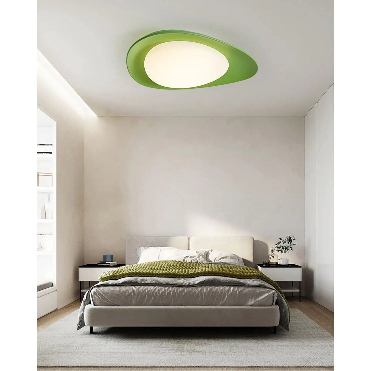 Organische Harz-LED-Deckenleuchte Grün Beige für Schlafzimmer Wohnzimmer Esszimmer Moderne Deckenbeleuchtung Naturinspiriert | Thomler