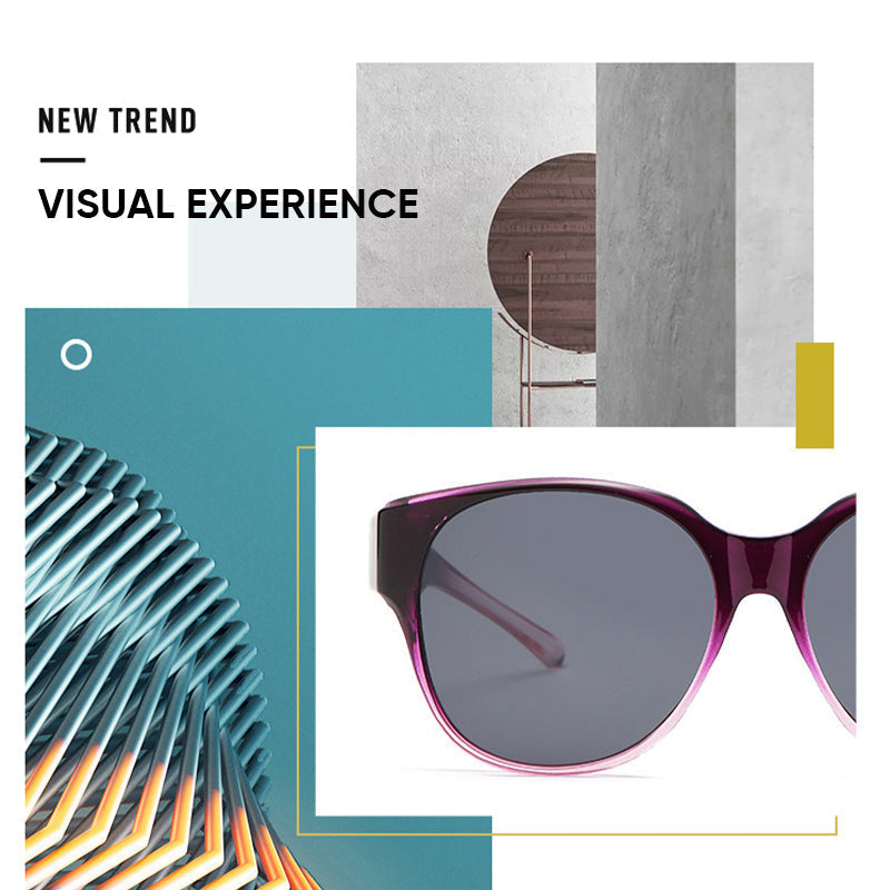 Polarisierte Überbrillen-Sonnenbrille UV400 Cat-Eye Wraparound-Sonnenbrille für Brillenträger Autofahren Outdoor-Sport Damen Herren