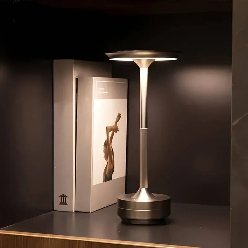 Rechargeable LED Touch Lamp Aluminum Portable Dimmable Night Light for Bedroom Desk Dining Room & Patio | Cordless Accent Lighting | Thomler