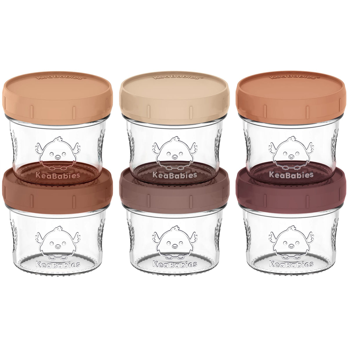 6-Pack Glass Baby Food Jars