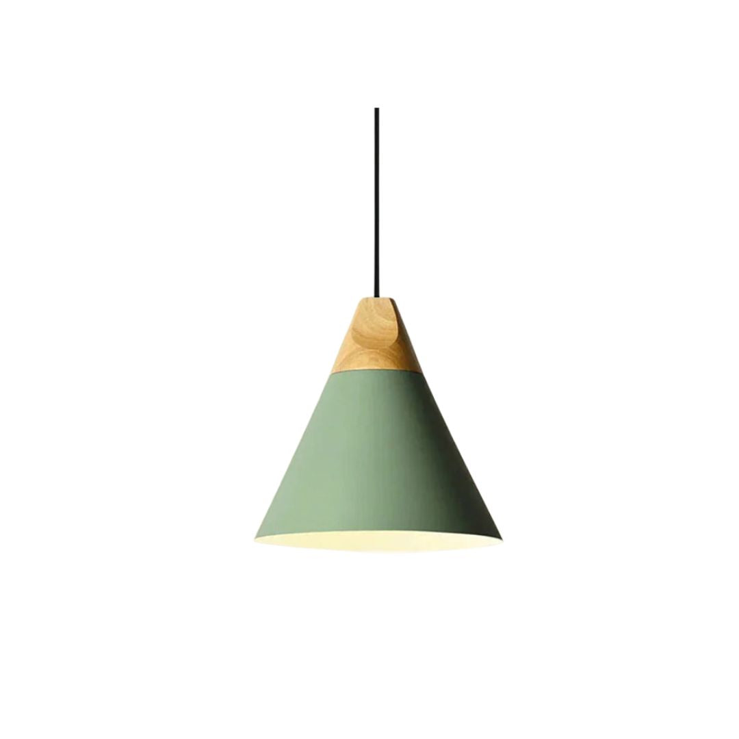 Hängelampe aus Aluminium & Holz E27 Fassung Grau Schwarz Weiß Gelb Kücheninsel Esstisch Deckenleuchte Skandinavischer Stil Modern Minimalistisch | Thomler