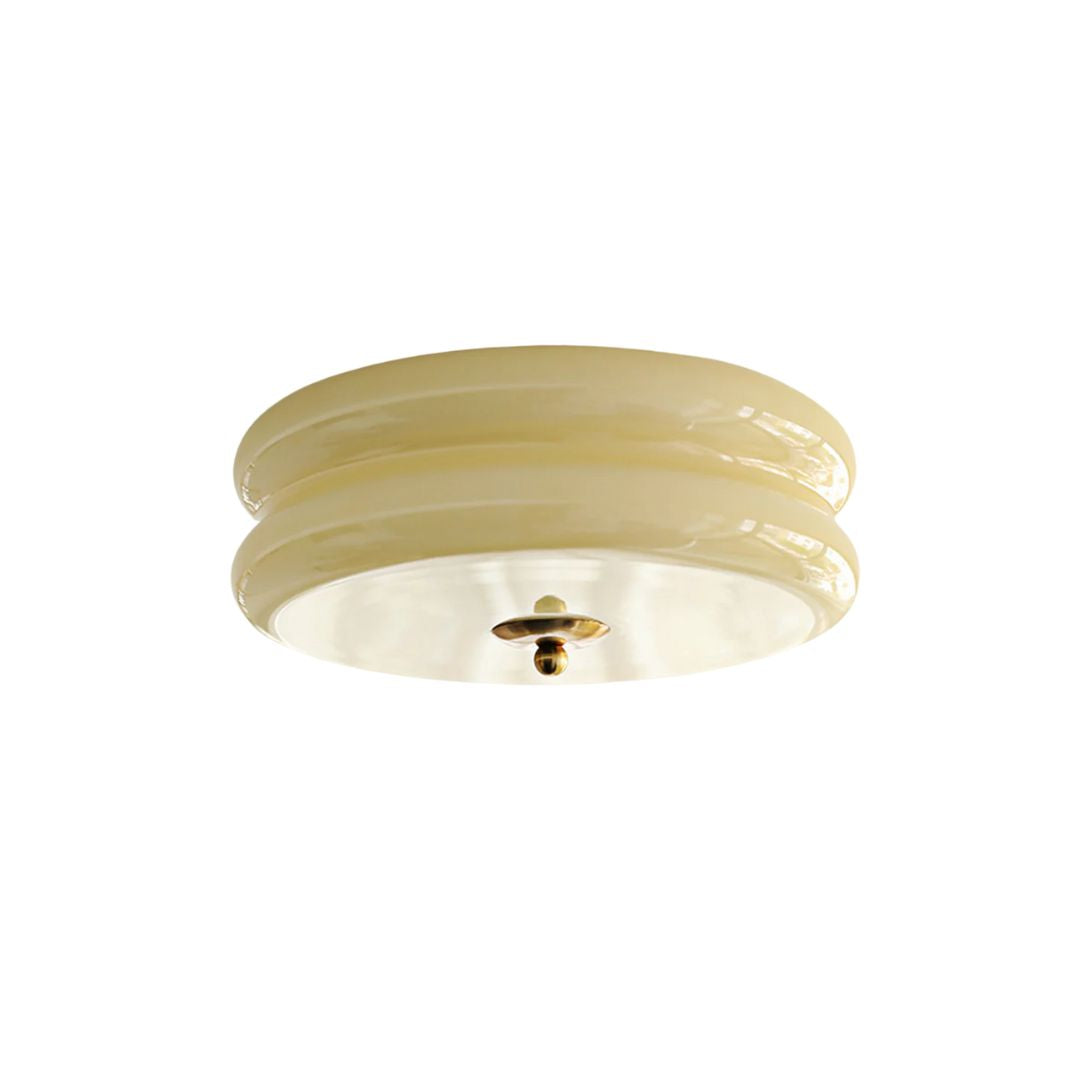 LED-Deckenleuchte zur Unterputzmontage mit einstellbarer Farbtemperatur, Glasschirm, 33 cm Durchmesser, für Schlafzimmer, Wohnzimmer, Esszimmer, moderner Art-déco-Stil | Thomler