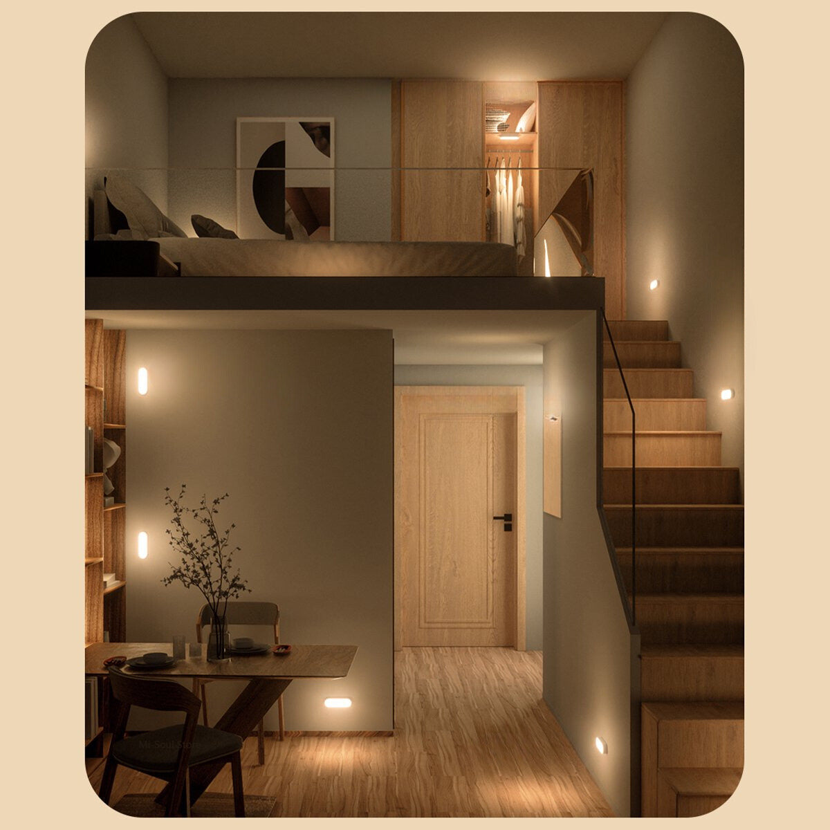 Bewegingssensor Nachtlampje USB Oplaadbaar 5,5 Inch Wit Draadloos voor Gangpaden Trappen Slaapkamers Kasten Keukenkastjes Dimbaar Warm Koel | Thomler