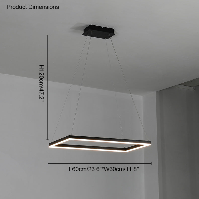 Multi-Tier Linear Suspension Fixture with Integrated LED, Adjustable Cable, Matte Black Metal Frame for Dining & Living Spaces | Thomler