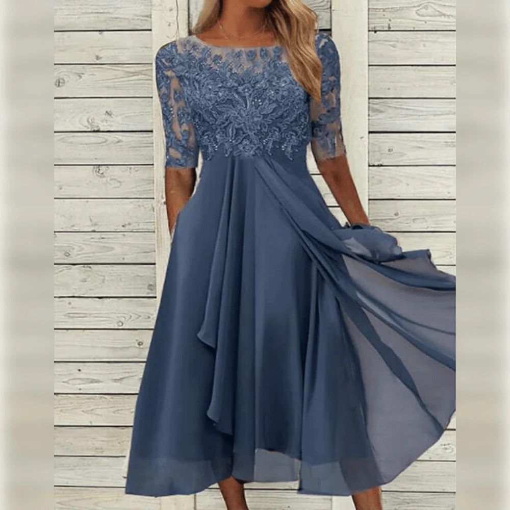 Vielseitiges Damenkleid für besondere Anlässe – Elegantes Langarm-Design für Hochzeiten, Partys & Events in verschiedenen Farben