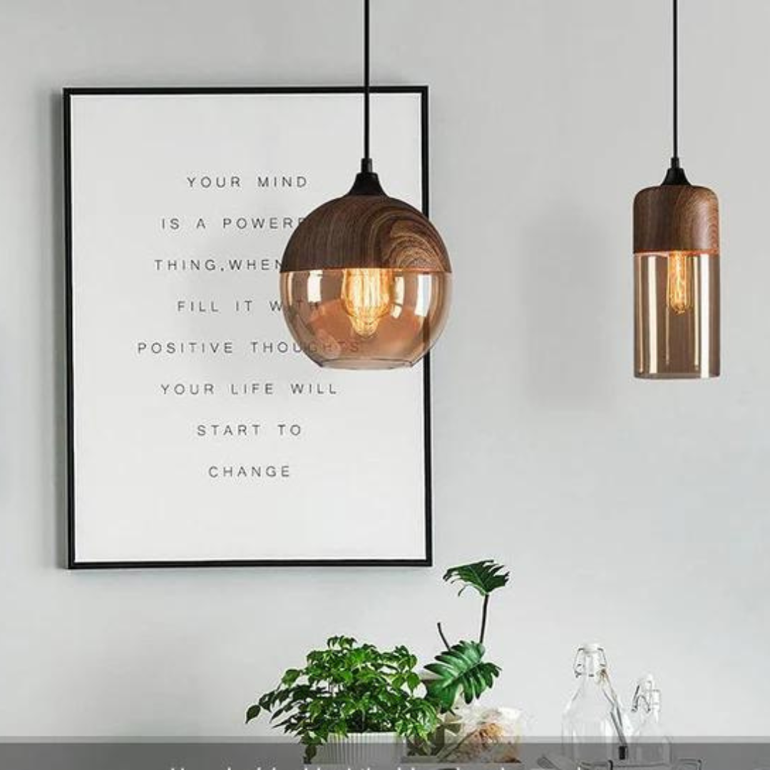 Hanging Ceiling Fixture with Smoked Glass Shade 10 Inch Adjustable Height E27 Socket for Dining Room Kitchen Island Modern Farmhouse Breakfa | Thomler